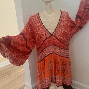 Free People Luna Scarf Print Tunic Size Small